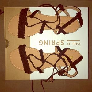 Black gladiator strap sandals- BRAND NEW